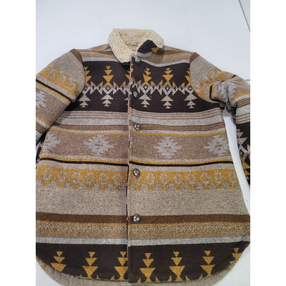 cotton rye outfitters Aztec fleece lined jacket. large. sherpa fleece inside